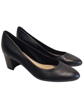 Easy Spirit Evolve Robin Pump Women's Black Soft Leather Heels Slip-on S…